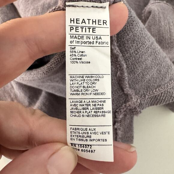 HEATHER Women's Linen Blend Oversized Sweater One Size Dusty Gray Coastal Dolman - Picture 6 of 9